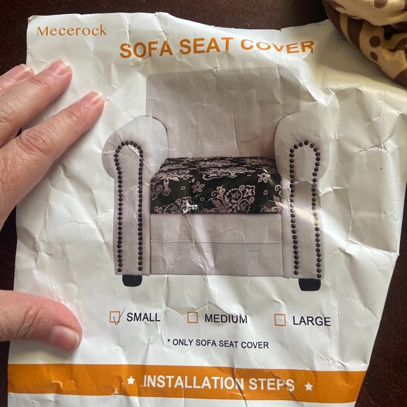 NEW Mecerock Sofa Seat Cover Small Brown and Tan - Picture 1 of 7
